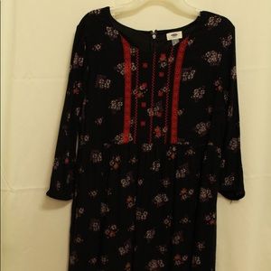 Black floral/embroidered dress